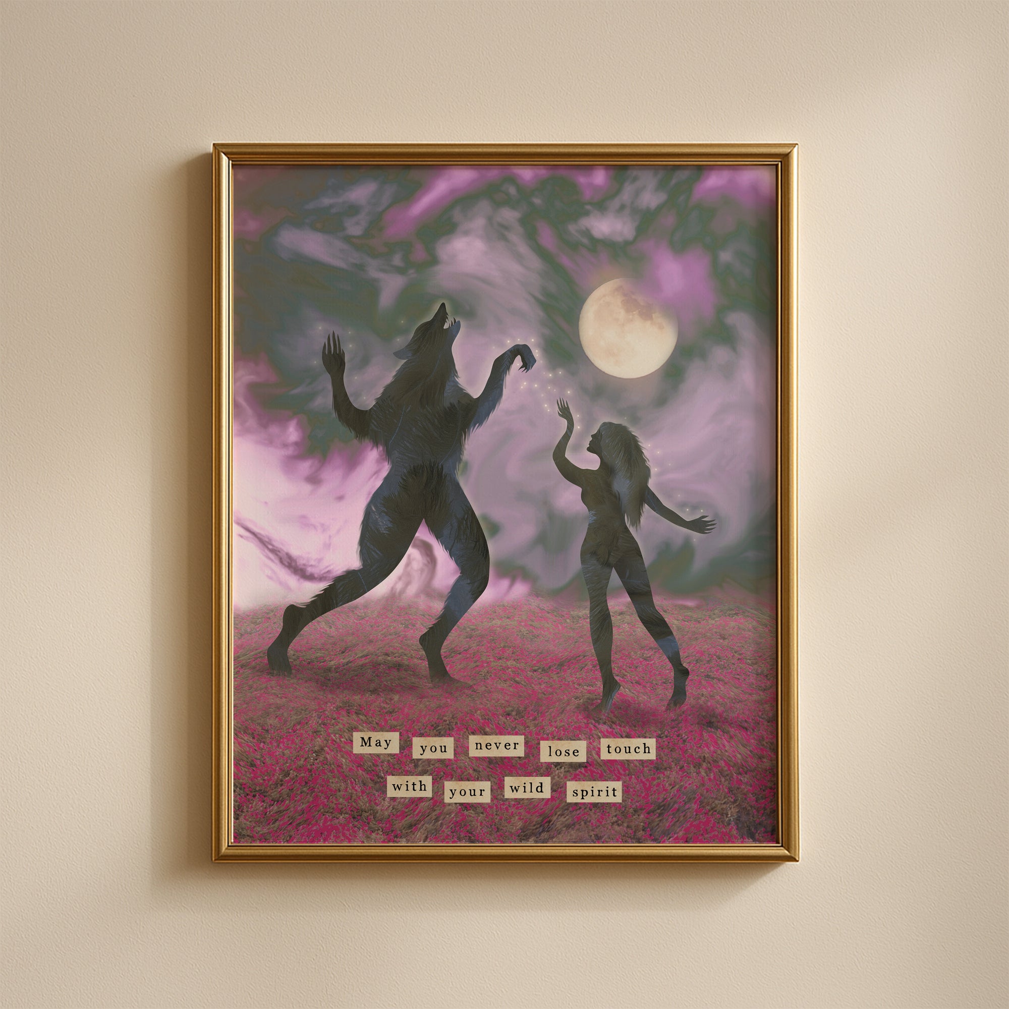 Wild Spirit 🌕 with text 🌕 Limited Edition Giclee Art Print